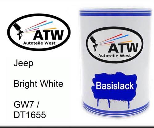 Jeep, Bright White, GW7 / DT1655: 500ml Lackdose, von ATW Autoteile West.